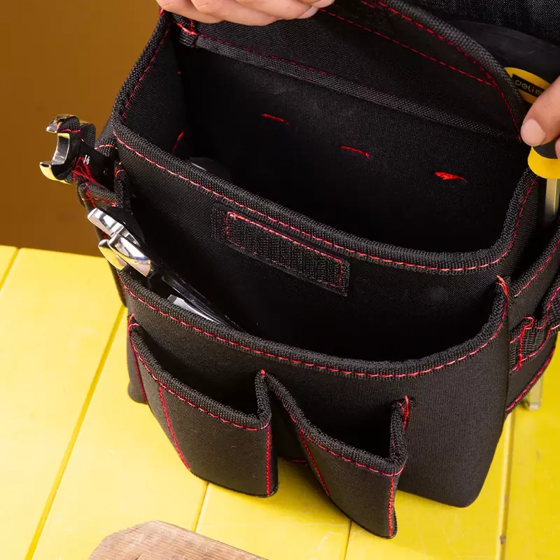 Deli borsa per attrezzi multifunzionale custodia per cintura Hardware kit di attrezzi per elettricisti trapano chiave a vita cacciavite borse per attrezzi organizzatore