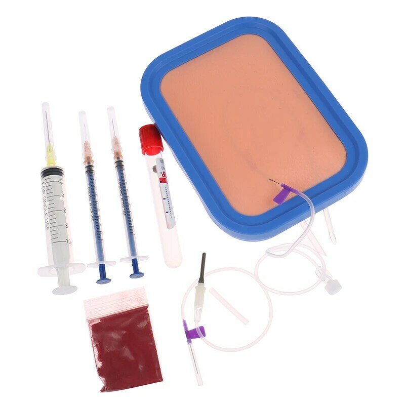 Modelo de silicona de entrenamiento de sutura de inyección IV de venipuntura de piel humana, almohadilla de práctica de dibujo de sangre venosa para enfermeras, estudiantes de medicina