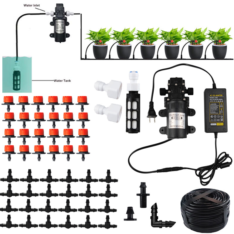 10/20/30メートル水電気ポンプスプレー付点滴灌漑システム調整可能なノズル自動散水温室用