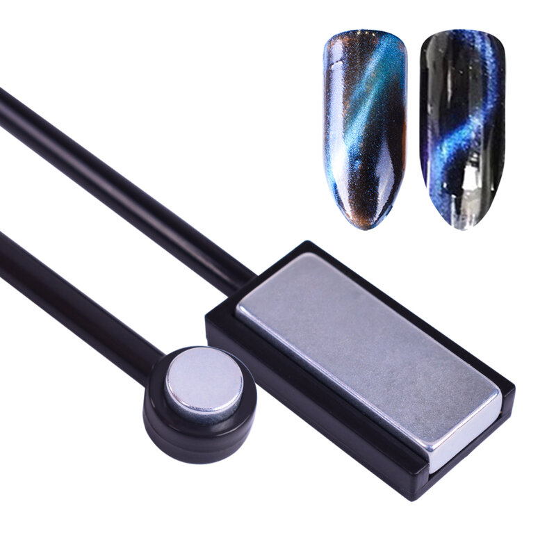 1Pcs Double หัวแม่เหล็กสำหรับ Cat Eye Gel Glitter สแควร์/รอบ Designs Magnetic Stick Board 3D Line ภาษาโปลิชคำเล็บเครื่องมือ SA035