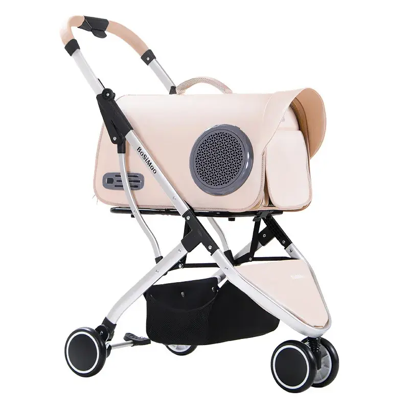 Destacável respirável Pet Stroller, carrinho do cão, grande espaço, Folding Stroller, Walking and Traveling, Cat