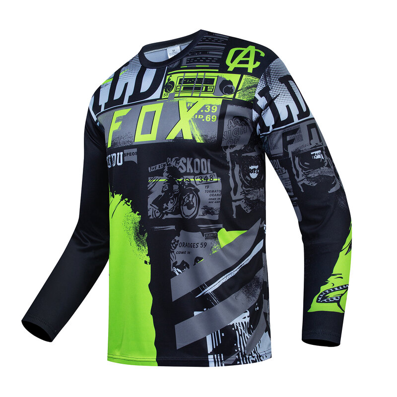 Fox sudu-メンズ長袖速乾性サイクリングスーツ,マウンテンバイクTシャツ,モトクロス,スピードリダクション
