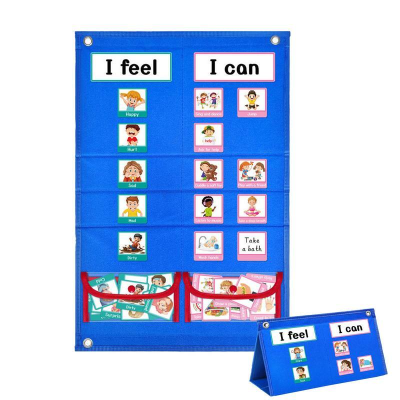 Cartões de comunicação da placa do cronograma diário, Toddler Chore Chart of Convenient Storage, Programação visual com 2 armazenamento removível