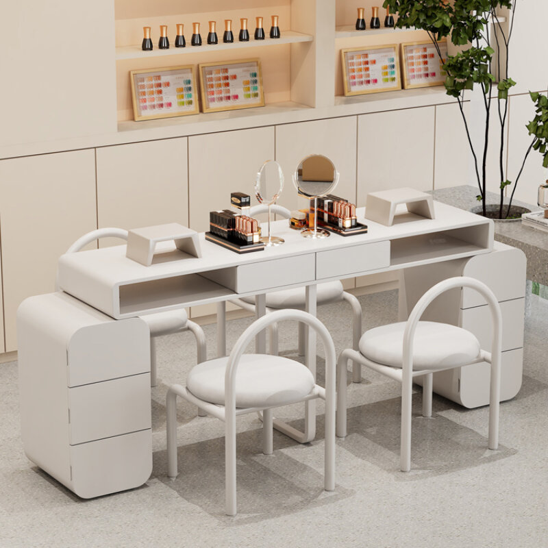 Biały wzór biurko Kawaii ręcznie Organizer do przechowywania stół do malowania paznokci nowoczesne estetyczne Scrivania na meble do salonu Unghie