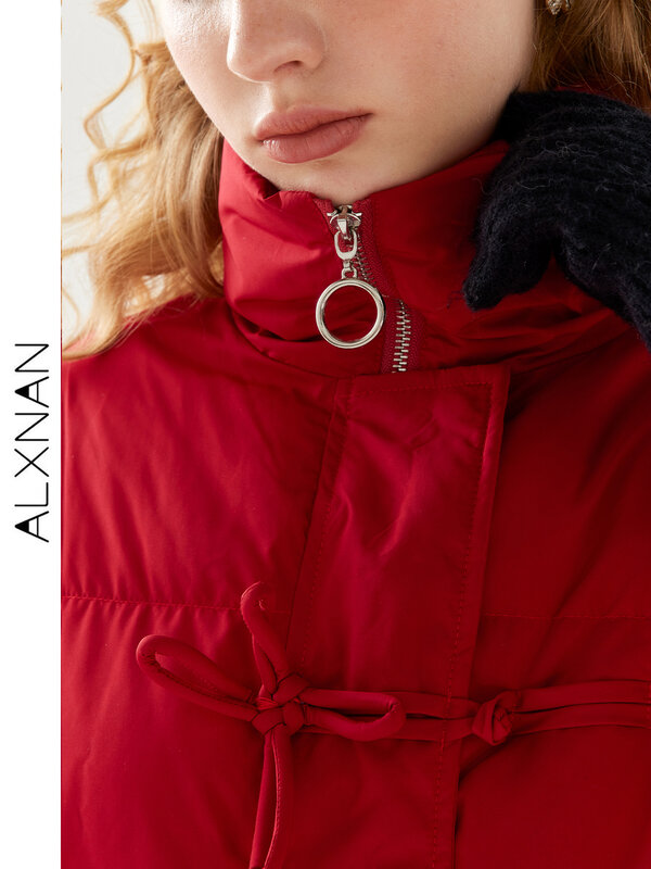 Alxnan 2024 neue Winter jacke Frauen warme Parkas chinesischen Stil Langarm lässig Baumwolle gepolsterte Jacke weibliche Outwear tm00810