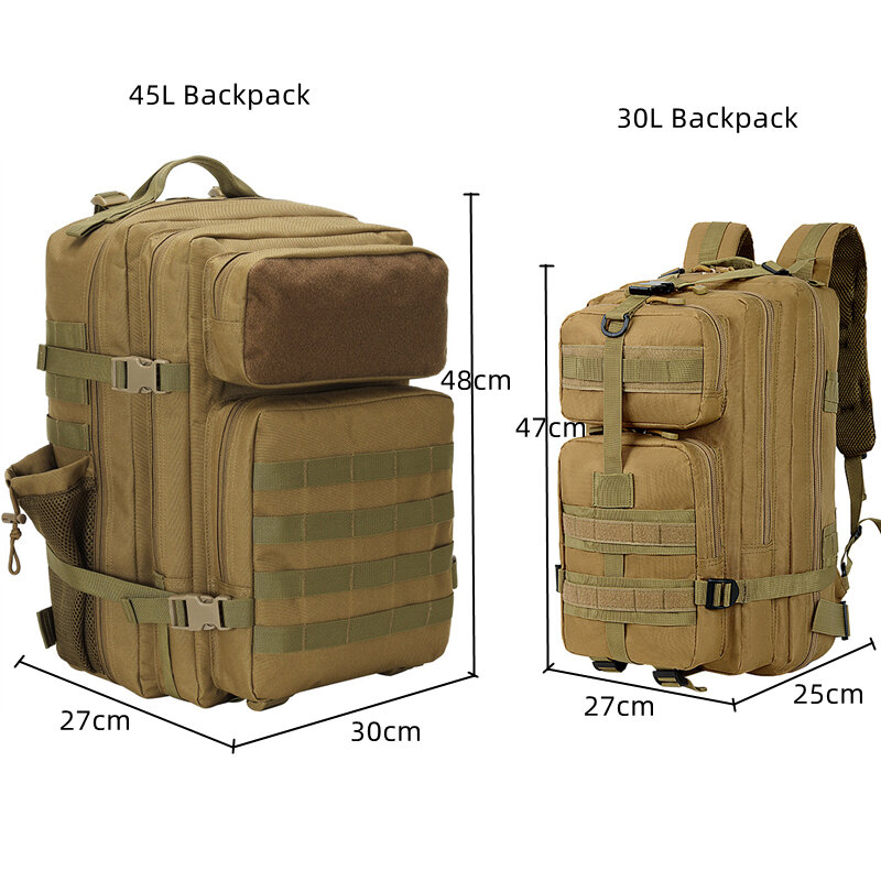 Mochila táctica militar de 45l y 3P para exteriores, bolsa impermeable para escalada, Camping y senderismo