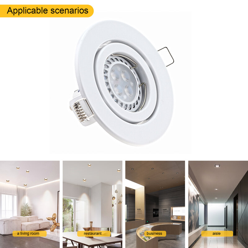2 uds. Luz descendente redonda ajustable de alta calidad bombilla LED reemplazable GU10 MR16 accesorios foco de techo empotrado accesorio de Marco