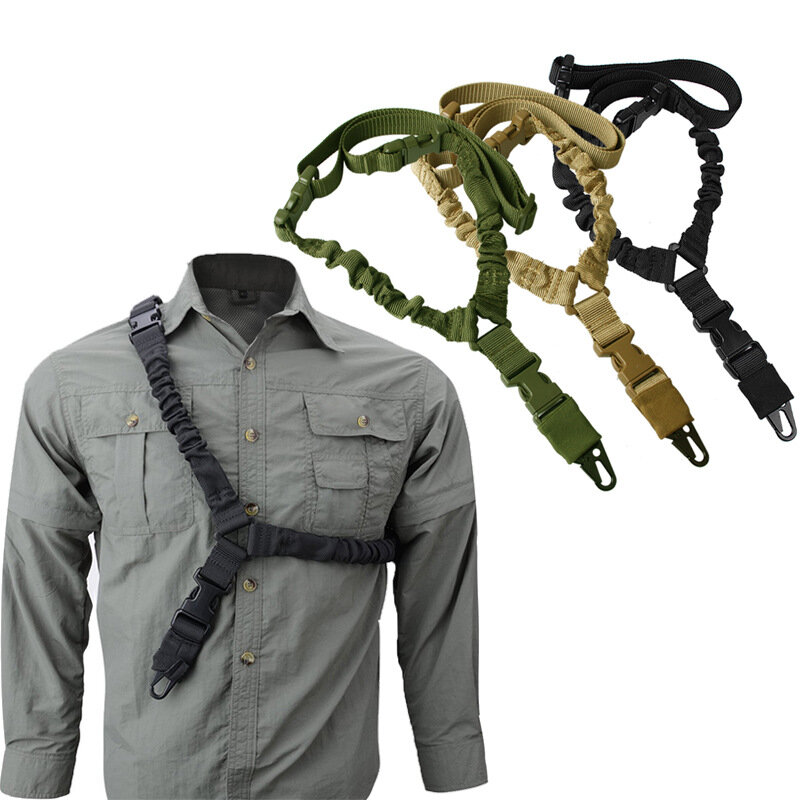 Shot Gun Belt accessori per la caccia Tactical Gear Tactical Single Point Gun Sling Shoulder Strap Rifle Rope Belt con fibbia in metallo
