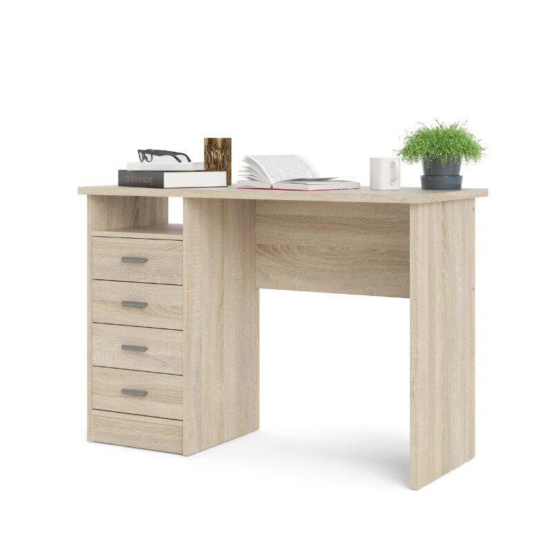 Warner Schreibtisch mit 4 Schubladen, Schreibtische mit Eichens truktur