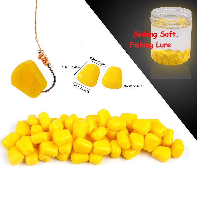 10/50PCS Simulated Corn Bait with Fragrant Night Light and Submerged Water - Good Attraction Effect for Crucian Carp