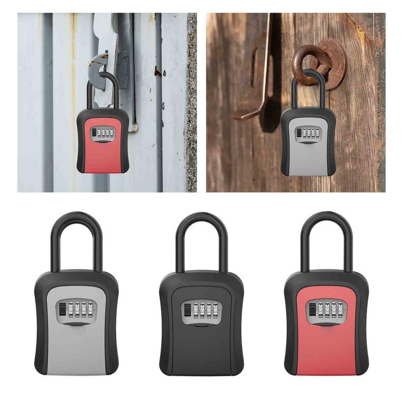 Keys Lock Storage Box Keys Cabinet Organizer Waterproof Password Key Case Combination 4 Digit Case for Landlord Store Home
