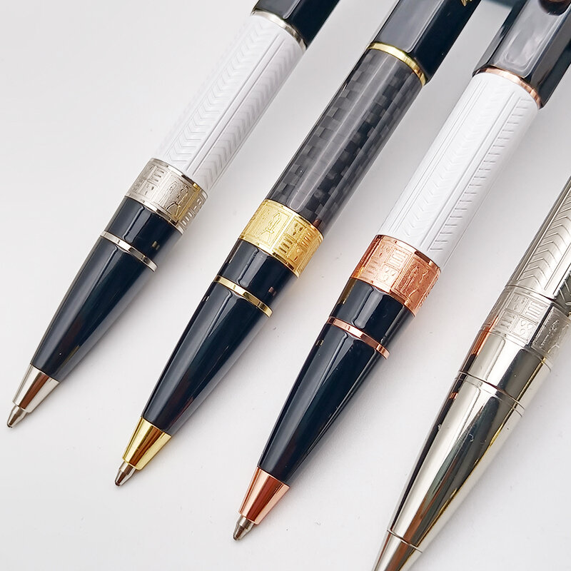 TS Great William-Bolígrafo MB de lujo, bolígrafo de fibra de Metal dorado y plateado, blanco y negro, clásico para oficina con número de serie