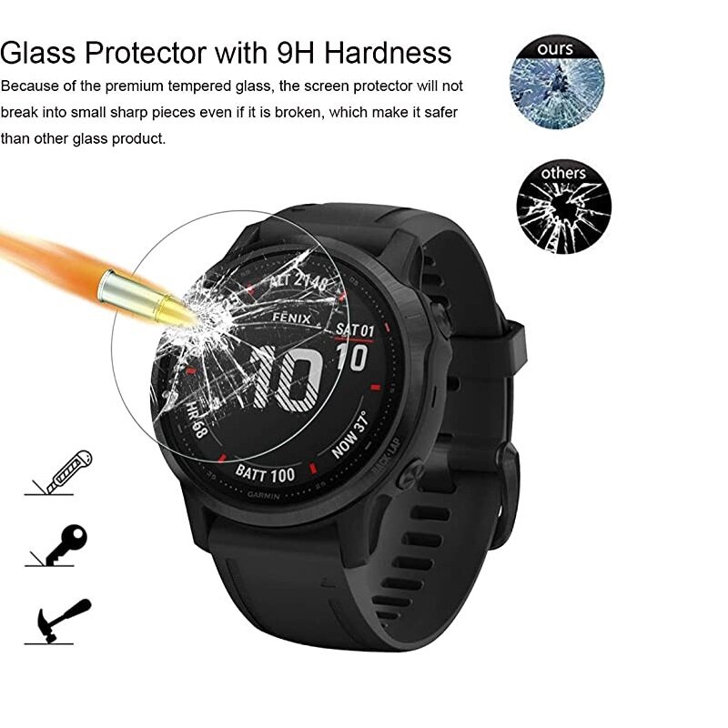 Protector de pantalla para reloj inteligente, película protectora antiarañazos, vidrio templado, 5 piezas, para Garmin Epix Gen 2 / Epix Pro Gen 2, 47mm, 51mm