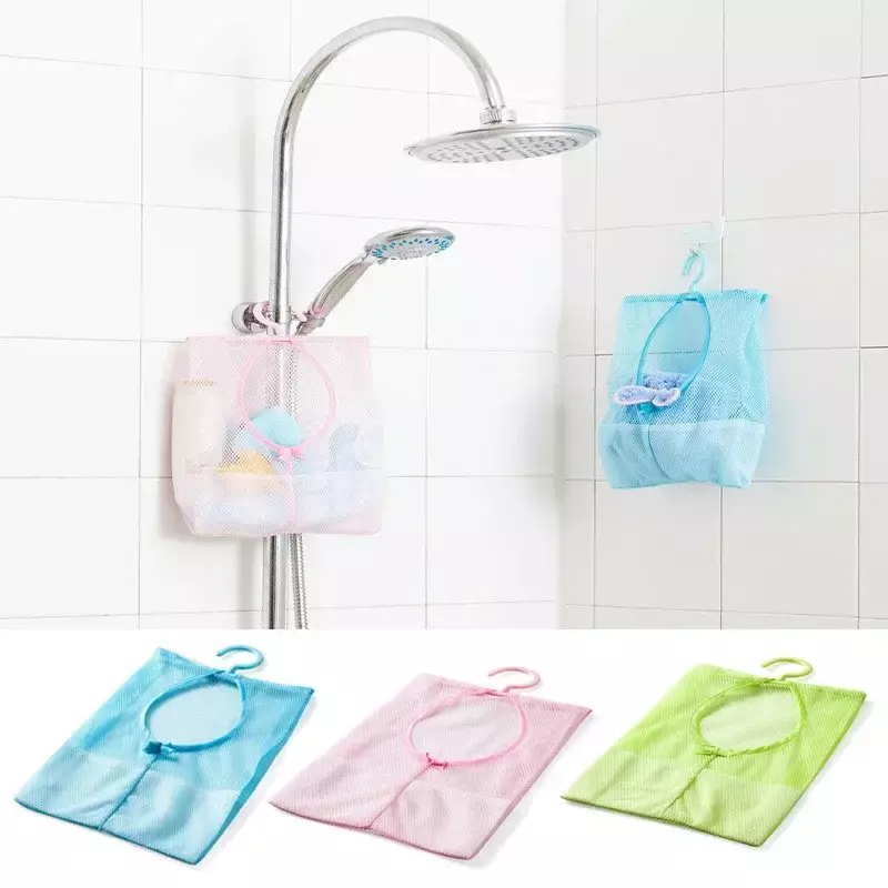 Multifuncional Pendurado Armazenamento Net Bag para Banheiro Bebê, Crianças Bath Basket, Proteção Ambiental, Kids Toy Basket, 1Pc