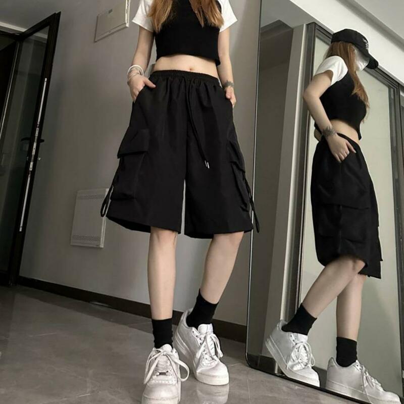 Women Versatile Casual Shorts Stylish Women's Cargo Shorts with Large Pockets for Travel Outdoor Sports High Waist Breathable