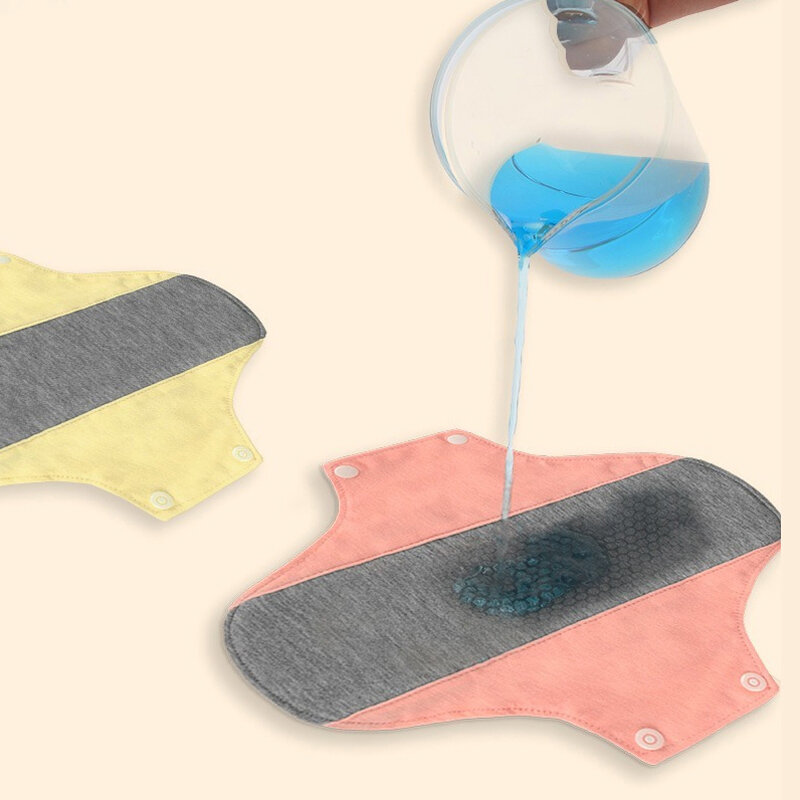 BIAI Hot 5PCS Solid Color Graphene Sanitary Pads Reusable Menstrual Pads Washable Sanitary Napkin Women Lady Nursing Pad 2024