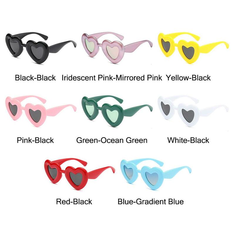 여성용 두꺼운 프레임 청키 선글라스, 하트 모양 팽창 선글라스, 트렌디 UV400 보호, 재미있는 그늘