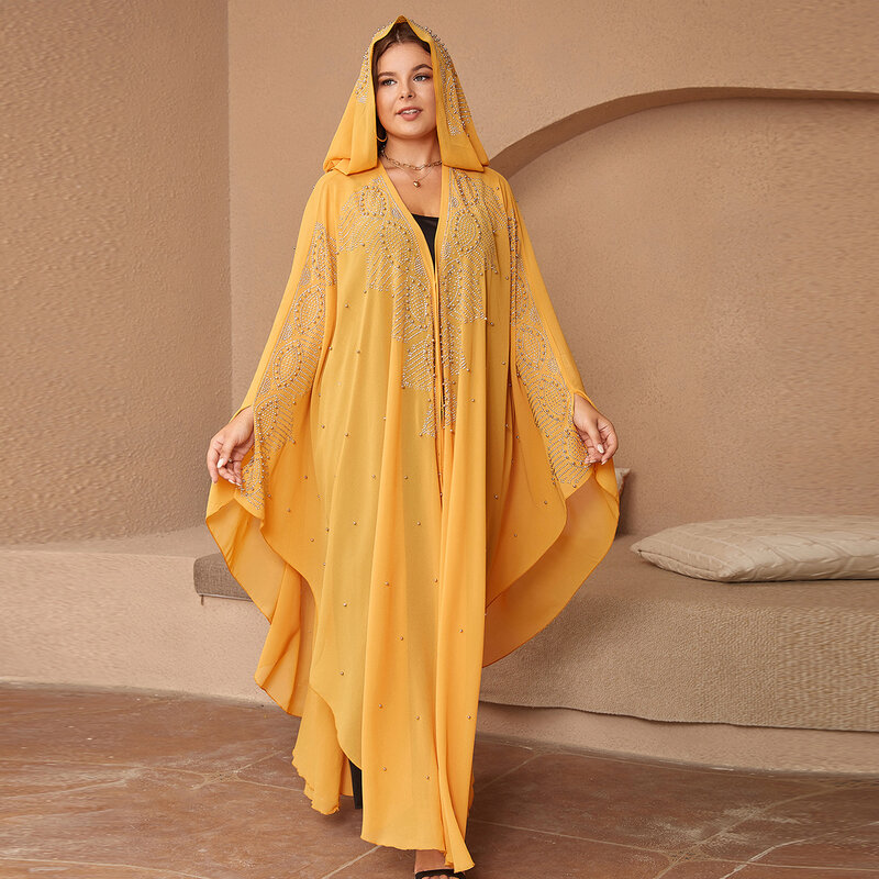 Hot Diamond Dingzhu Middle East Bat Sleeve Robe Arab Women's Clothing muslim dresses