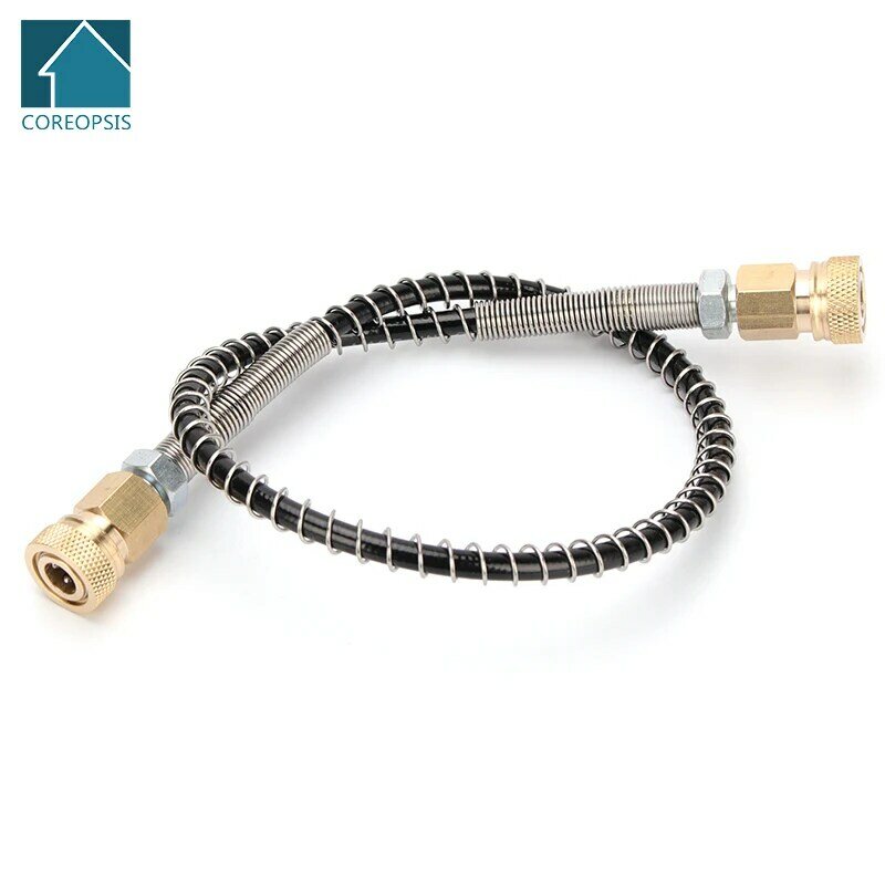 50cm High-Pressure Nylon Hose with M10x1 Thread Quick Connect Couplings PCP Pneumatics Air Refilling with Spring Wrapped 40Mpa