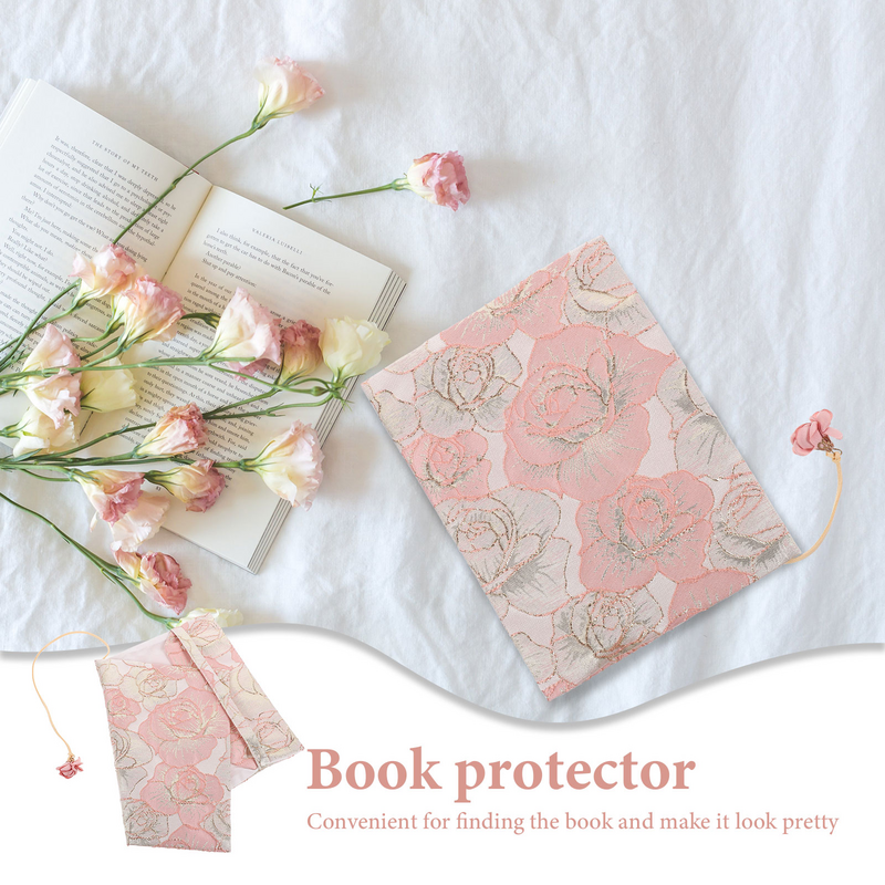 Protège-livre à motif de fleurs, couverture rigide, souple, réglable, pour ordinateur portable, A5