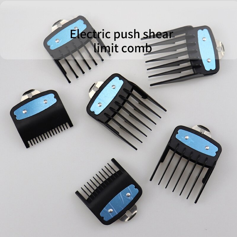 6PCS Limit Comb Guide Cutting Guard Attachment Kit for WAHL Hair Clipper for Barbers-Black
