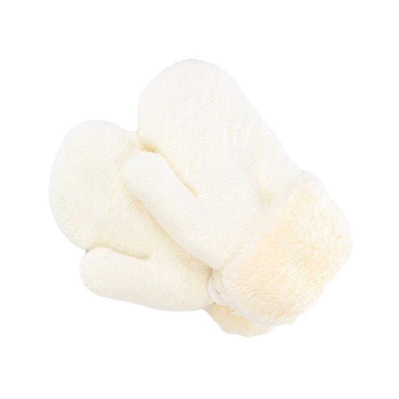 Manoplas cálidas para bebé, guantes transpirables felpa con dedos completos, guantes infantiles sin dedos Color sólido y 0