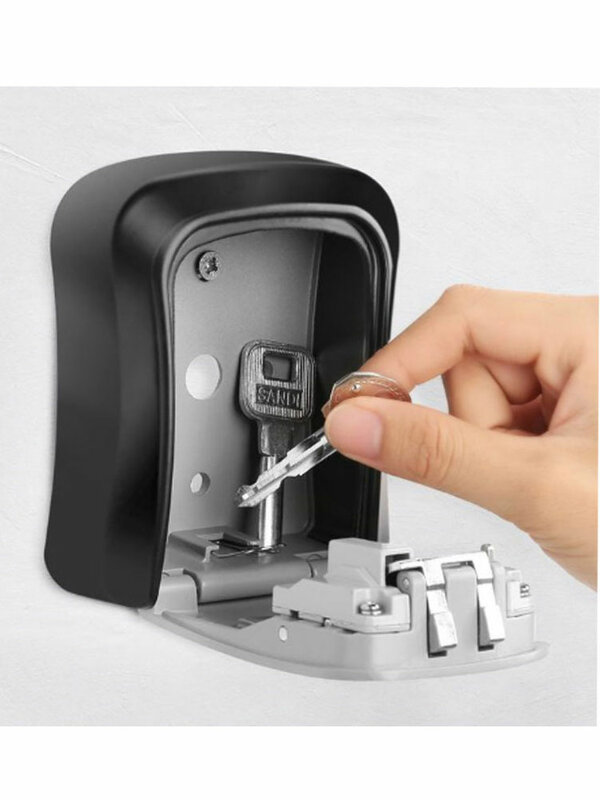 Lock Security Key Lock Box safe With Combination Lock Outdoor Wall Mounted Security Alloy Metal Deposit Box