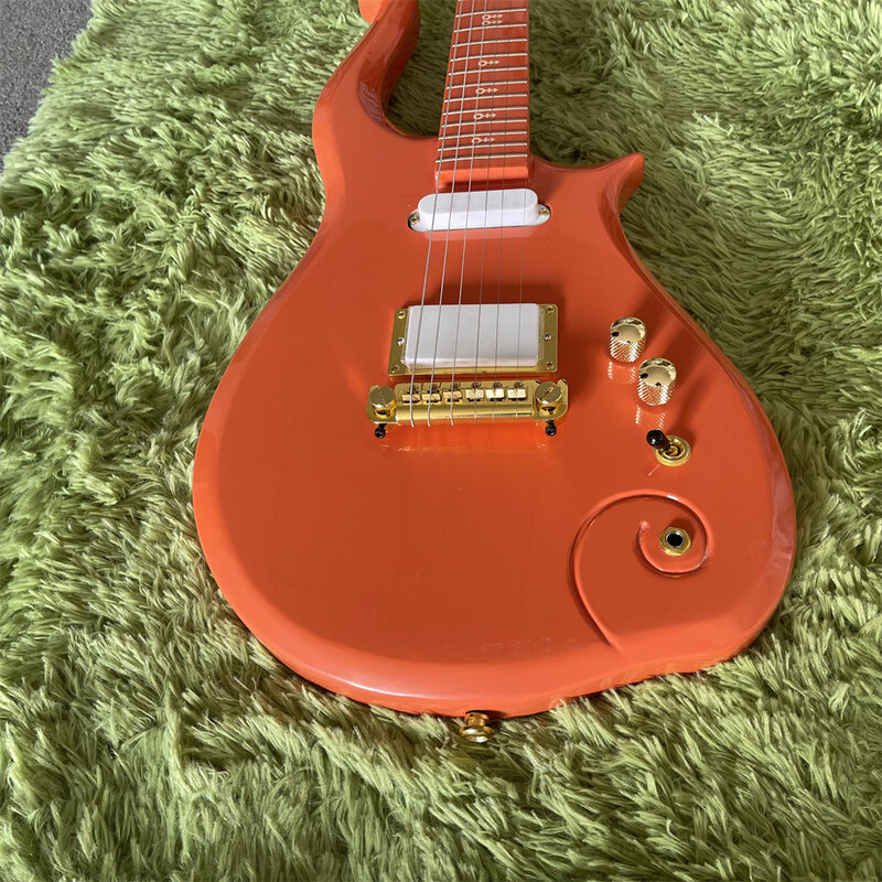 Free Shipping In Stock Prince Cloud Electric Guitar,CNC Electric Guitar Orange Body  Guitars Gold Hardware Guitarra