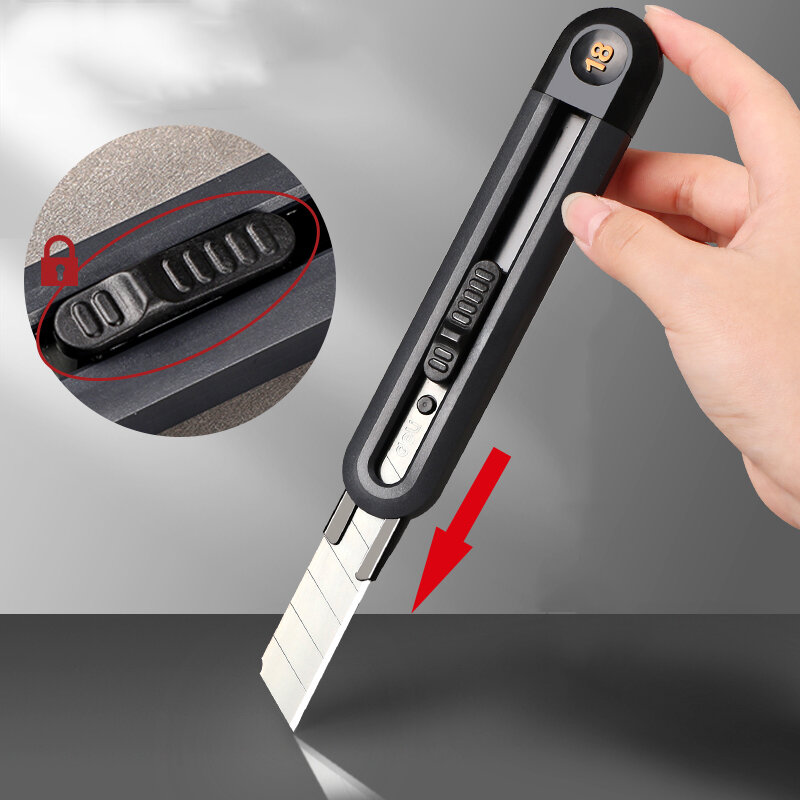 Deli Universal Art Knife Zinc Alloy Shell Multifunctional Portable Box Cutter Replaceable Metal Blade Home Office School Supplie