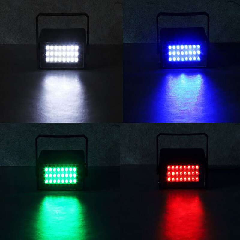 Mini luces LED monocromáticas para escenario, luces de fondo para DJ, discoteca, ambiente de boda, vacaciones, fiesta, flash, 24
