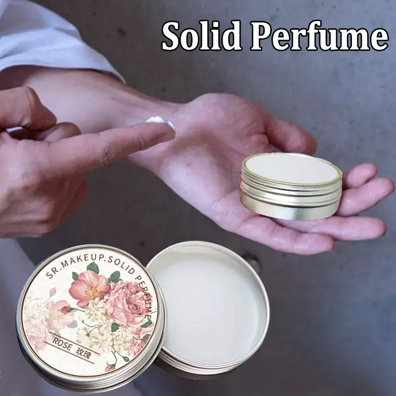 Perfume sólido portátil para mulheres, fragrâncias duradouras, bálsamo sólido fresco e elegante, desodorante de aroma corporal, 1pc