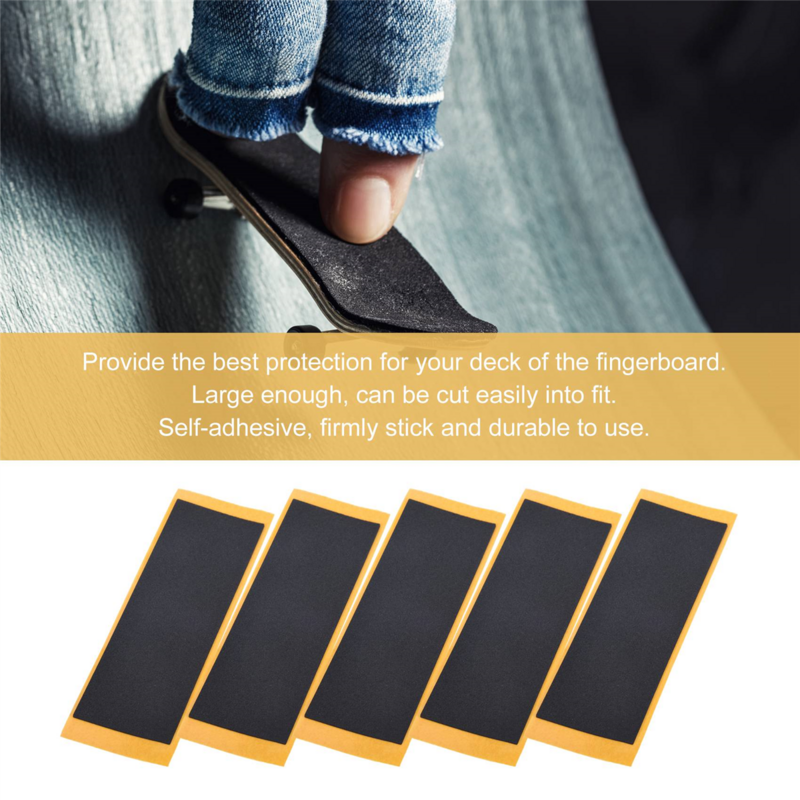 Adesivos de fita sem cortes para Fingerboard Deck, aperto de espuma preta, 38mm x 110mm, 20pcs por lote