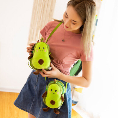 Bolso de hombro con dibujos de aguacate para niños, juguete de peluche Kawaii, frutas de peluche suaves, creativo, estilo Mulit