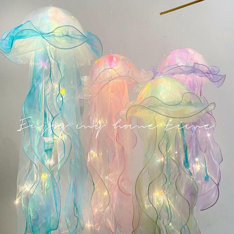 Mini Sereia Jellyfish LED Lanterna, DIY, Under the Sea Party Decor, Baby Shower, Presentes de aniversário para meninas