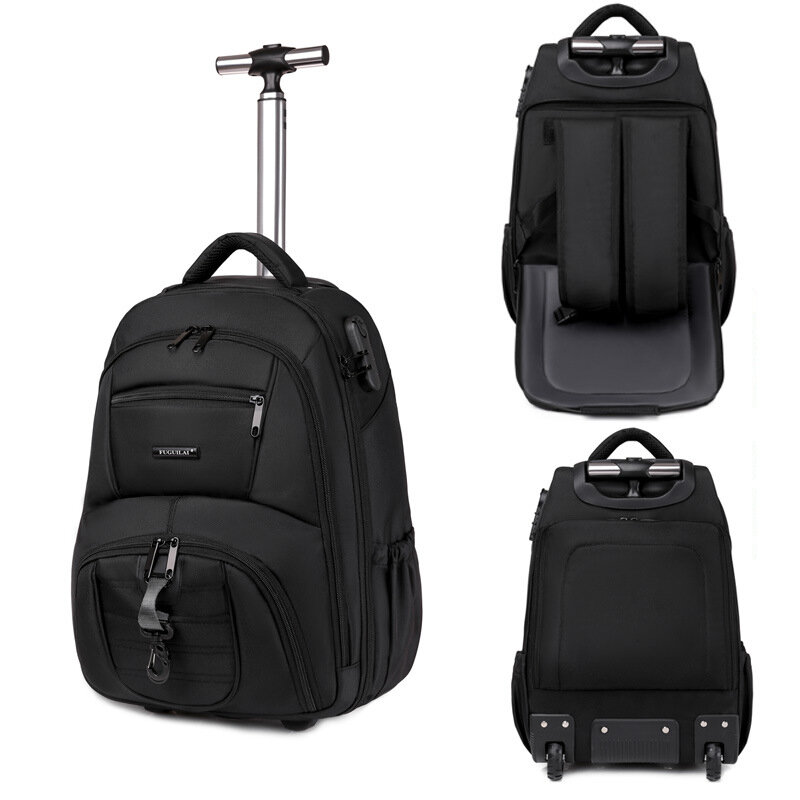 18 дюймовая Дорожная сумка-тележка на колесах, мужской чемодан на колесиках, рюкзак на колесиках, деловой рюкзак на колесиках, чемодан для ручной клади