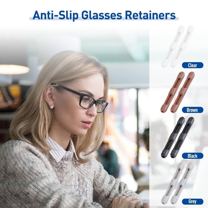 2/10ชิ้นซิลิโคนกันลื่นแขนนิ่มตะขอเกี่ยวหูยืดหยุ่นได้ตัวยึดแว่นตา Comfort สำหรับแว่นตาแว่นตากันแดดอุปกรณ์เสริม
