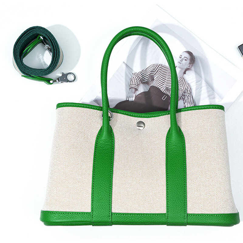 Top Bag Schulter schicht Rindsleder große Kapazität Canvas Handtaschen für Frauen lässig hochwertige Messenger vielseitige Luxus Cross body