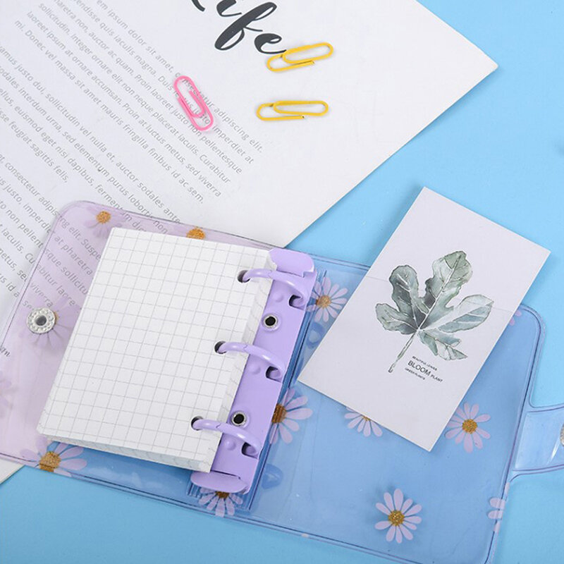 Mini 3 Hole Daisy Binder Note Planner Organizer Notebook Journal Diary Ring Binder Kawaii School Supplies