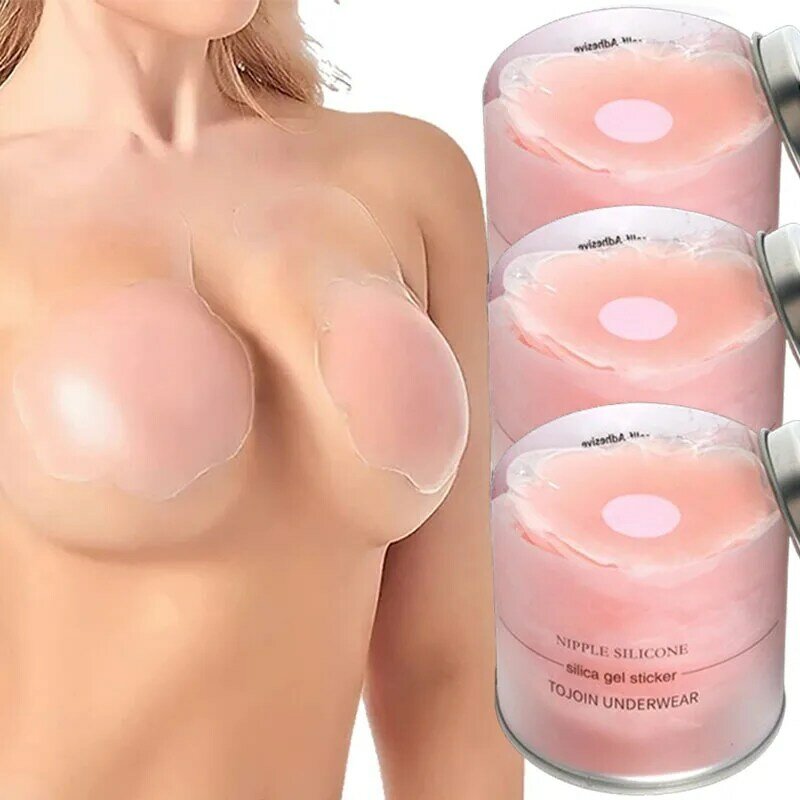 Wielorazowe płatki piersi unoszące silikonowe osłona na sutek niewidoczne płatki samoprzylepne bez ramiączek z naklejkami na piersi biustonosz