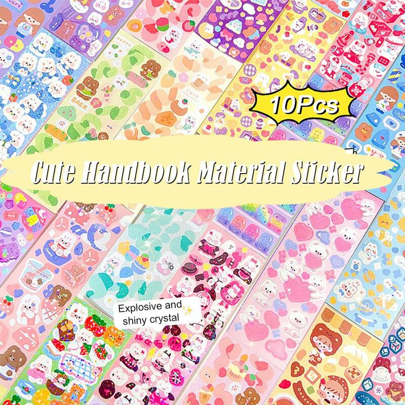 Cute Handbook Material Sticker No Repeat Cute Diy Material Decoration Supply School Kids Students Collage Sticker Handbook V3w8