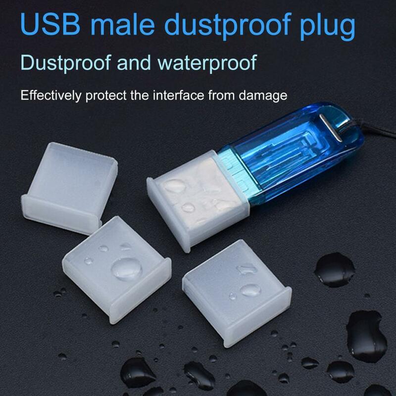 Cubierta de enchufe USB antipolvo, funda protectora para unidades Flash USB, PE, Mini USB-A, disco U