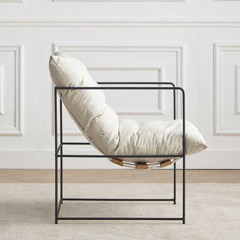 Skandynawski pojedyncza Sofa leniwy luksusowy żelazny krzesło do jadalni nowoczesny salon designerski meble do biblioteki negocjacyjny mebli