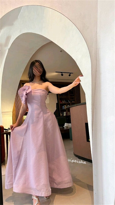 เดรสมิดิเดรสงานพรอมชุดเดรสมิดิไม่มีสายรัดอกลายดอกไม้สไตล์ซาอุดิอาระเบีย Gown3สำหรับชุดไปงานเต้นรำ