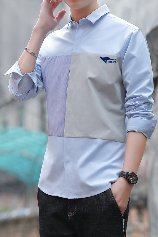 Fashion shirt for men comfortable breathable all seasons men's shirt leopard shirt