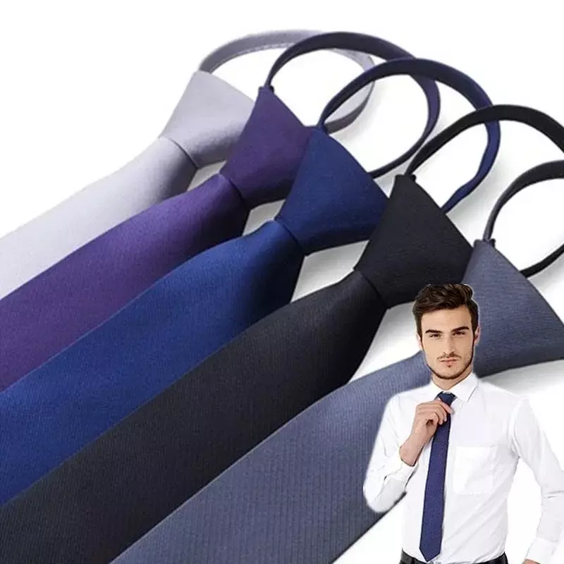 2021 Men Suits Ties Luxury Noble Line Tie For Wedding Party Formal Pre-tied Zipper Ties Narrow Necktie
