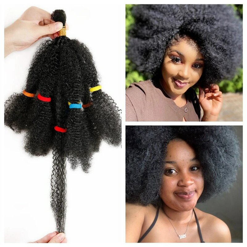 Trenzas de pelo Afro rizado a granel, extensiones de cabello sintético corto de ganchillo de 12 "para mujeres africanas americanas