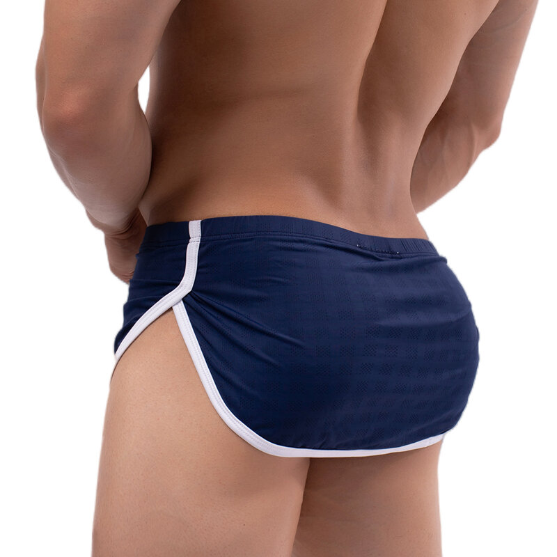 Męskie seksowne majtki ze strzałkami męskie siatkowe oddychające bokserki Hombre bokserki spodnie do spania sakiewka na penisa męskie bielizna bokserki