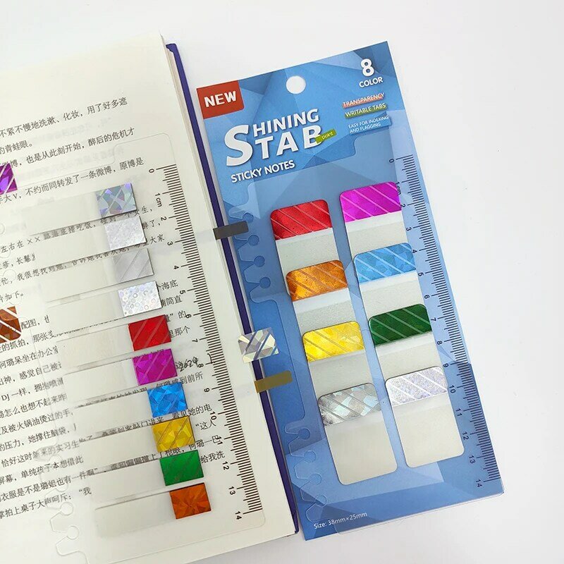 KindFuny 8 Packs Index Sticky Note Tabs marcatore di pagina scrivibile per appunti di libri etichette trasparenti per la marcatura del calendario cancelleria