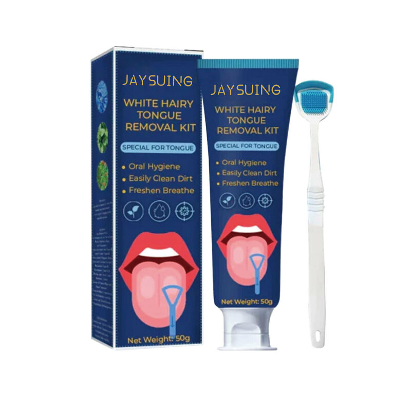 Gel limpador de língua com escova, Gel limpeza com escova, Higiene Oral Saudável, Mau hálito para adultos