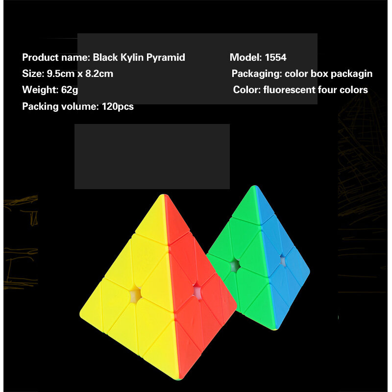 Cubo de pirâmide mágica magnética stickerless yongjun ímãs triângulo quebra-cabeça cubos velocidade para crianças dom brinquedo cubo quebra-cabeça